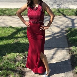 Burgundy prom dress